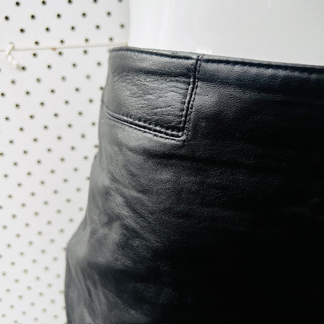 MAX / black leather skirt / 14 (3891167583831182787)