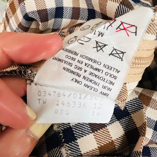 british vintage / AQUASCUtUM / plaid wool skirt / 16 / made in britain (3891167612395496171)