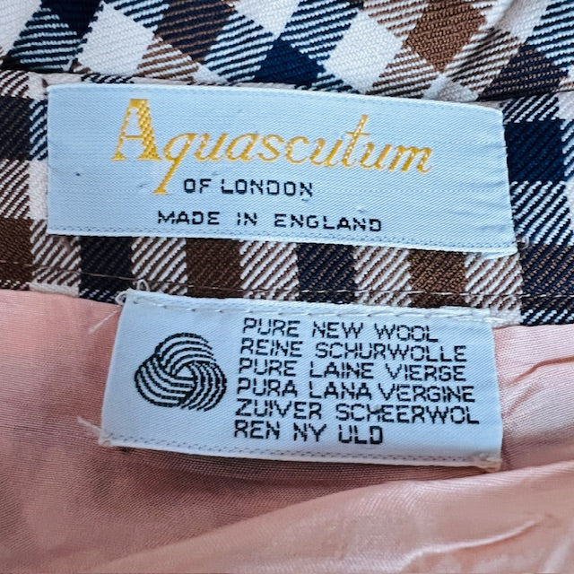 british vintage / AQUASCUtUM / plaid wool skirt / 16 / made in britain (3891167613955280741)