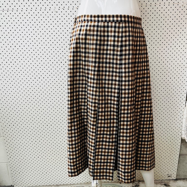 british vintage / AQUASCUtUM / plaid wool skirt / 16 / made in britain (3891167615585537346)