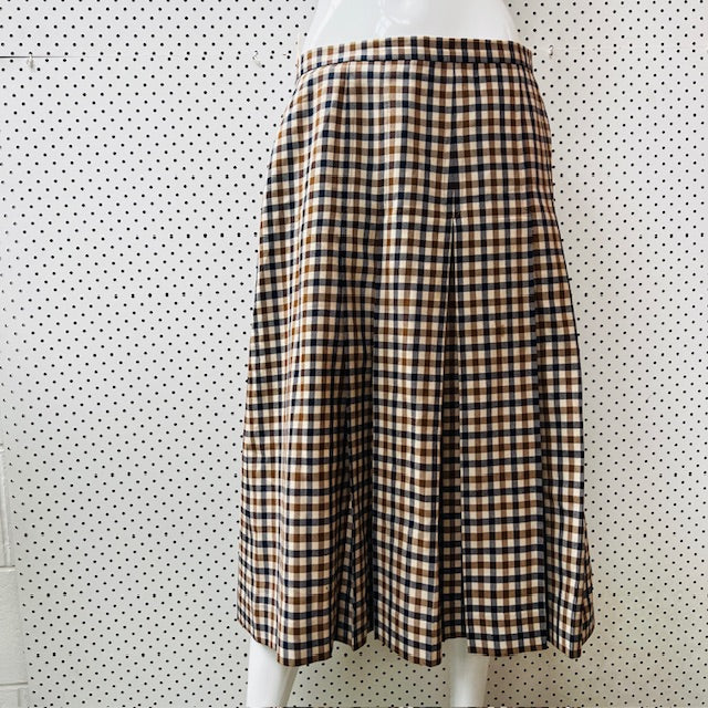british vintage / AQUASCUtUM / plaid wool skirt / 16 / made in britain (3891167629416962126)