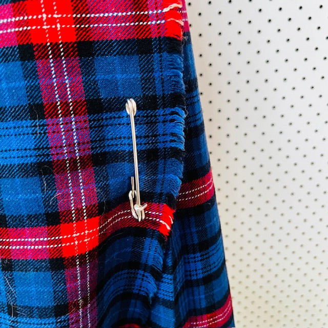 1970s vintage / plaid wool kilt / s (3891167657239892939)