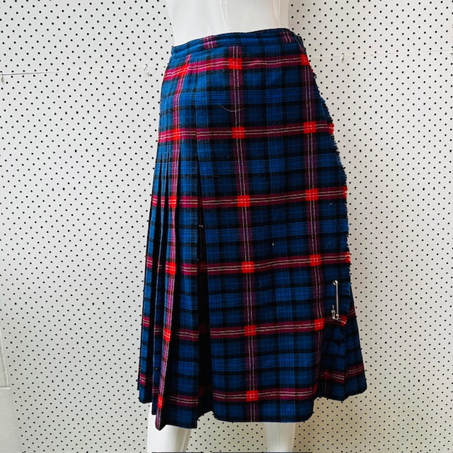 1970s vintage / plaid wool kilt / s (3891167658793449398)