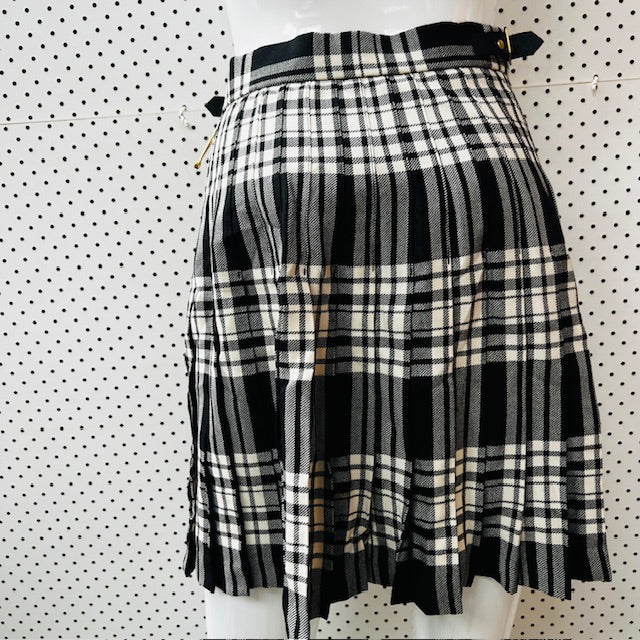 british vintage / JAMES PriNGLE WEAVERS / plaid wool mini kilt / s (3891167663813582573)