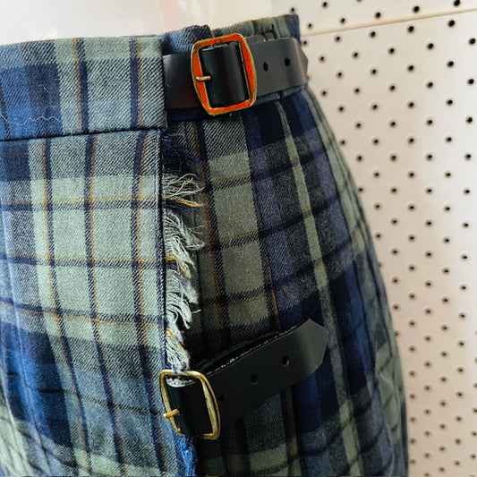 british vintage / LAURA ASHLEY / plaid wool kilt / 12 / made in britain (3891167719732545979)