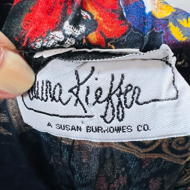 american vintage / 1990s drop waist floral skirt / s (3891167725984658760)