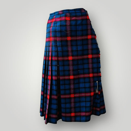 1970s vintage / plaid wool kilt / s (3891167967841897372)