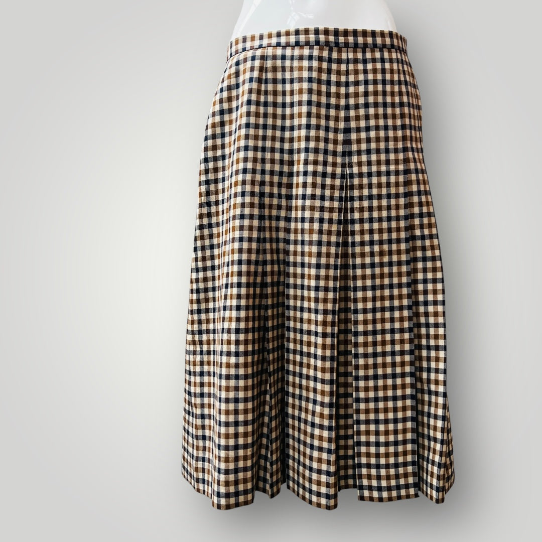 british vintage / AQUASCUtUM / plaid wool skirt / 16 / made in britain (3891167975230311097)