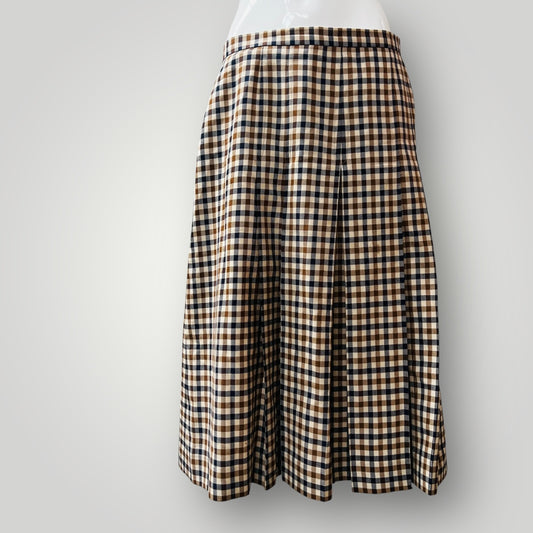 british vintage / AQUASCUtUM / plaid wool skirt / 16 / made in britain (3891167975230311097)