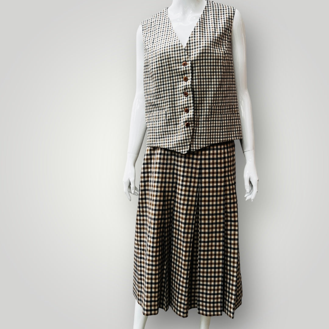 vintage / AQUASCUtUM / plaid wool+ silk waistcoat vest / 16 / made in britain (3891167979320778757)