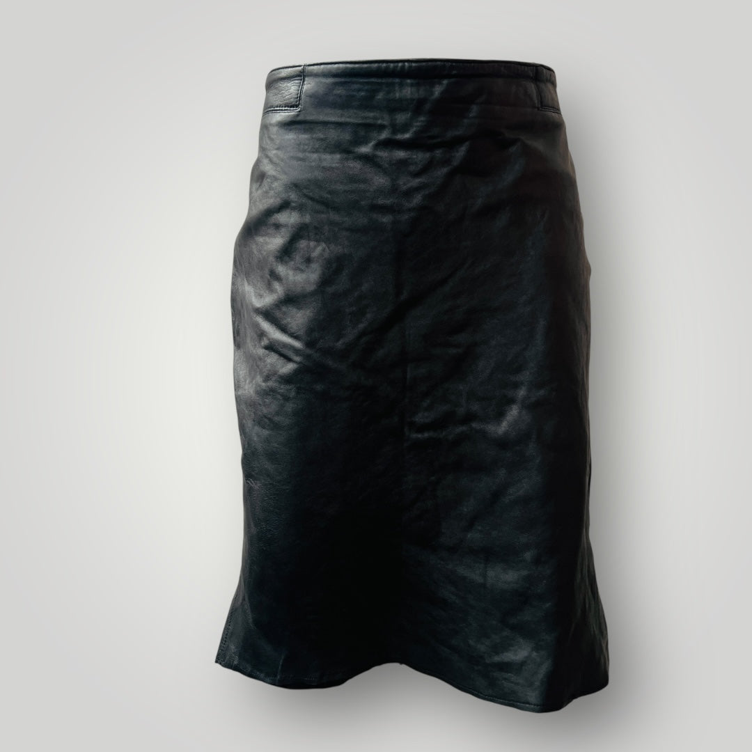 MAX / black leather skirt / 14 (3891167986553404265)