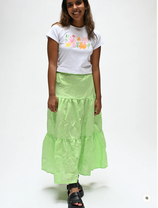 STELLA CLAIRE / indi skirt in bright green / M (3891169954454155143)