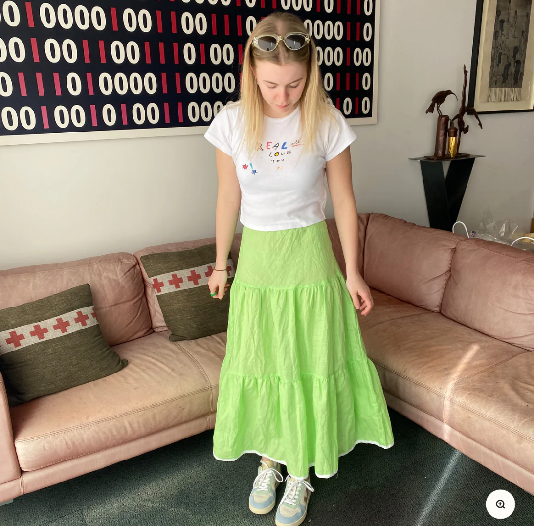 STELLA CLAIRE / indi skirt in bright green / M (3891169956975487810)