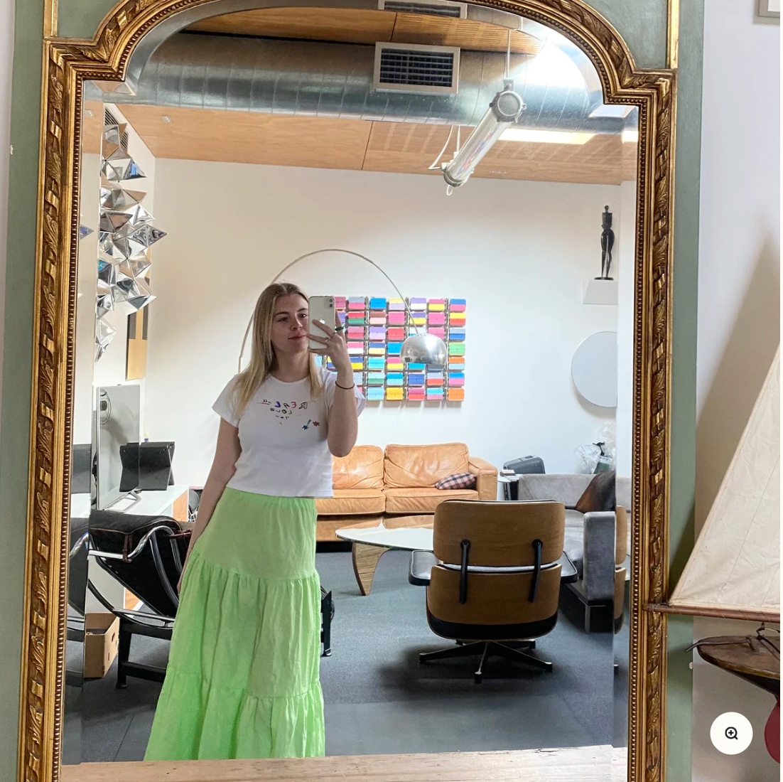 STELLA CLAIRE / indi skirt in bright green / M (3891169959930846658)