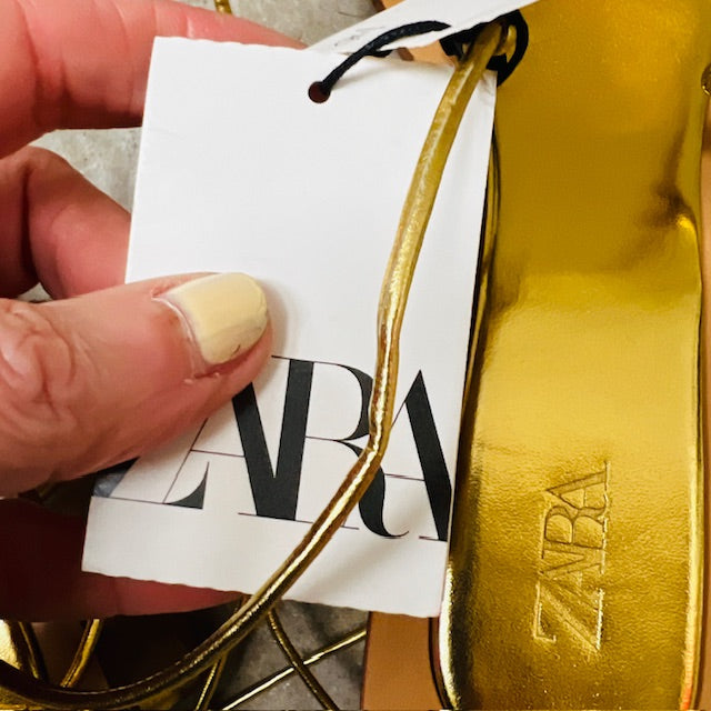 ZARA / gold sandals / 42 / new (3891322226331786273)