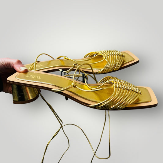ZARA / gold sandals / 42 / new (3891322655055272238)