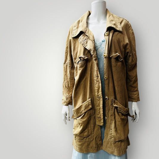CLAUDE MAAS / brown suede leather jacket / 10 (3891673680376255183)