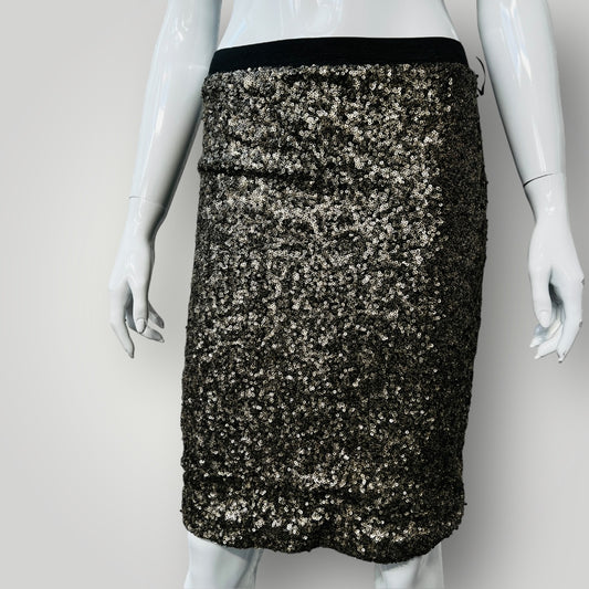 STORM / gold sequinned skirt / s (3892285406515011381)