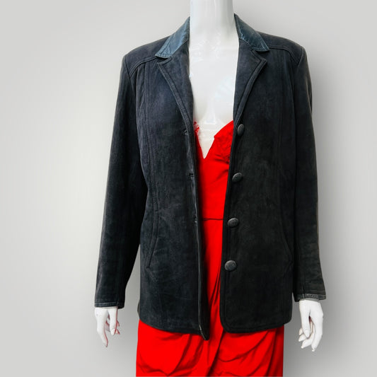1960s nz vintage / CAROLINE GOODMAN / suede leather jacket / m (3892285455110891884)