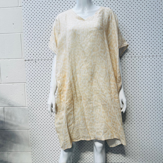 RIDLEY / 100% linen dress / plus sized S / made in italy (3892382026808086885)