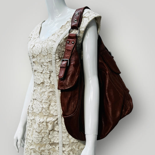 GEE / leather bag with lots of pockets (3892383834752471844)