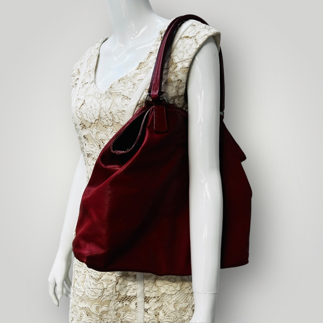 COUNTRY ROAD / red leather shoulder bag (3892383837902118340)