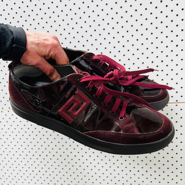 VERSACE / patent leather trainers / 43 / made in italy (3892559208508812927)