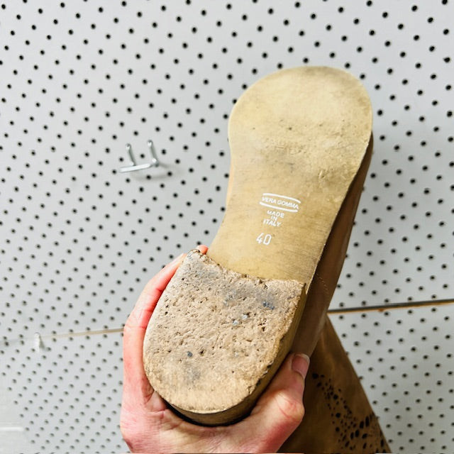 knee length leather boots / made in italy / 40 (3892559210199206810)