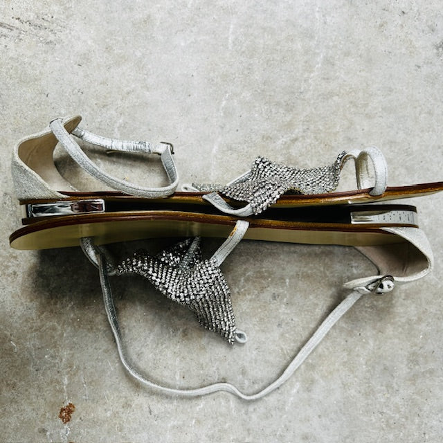 LOLA CRUZ / sparkling diamante sandals / 40 (3892559225206543765)