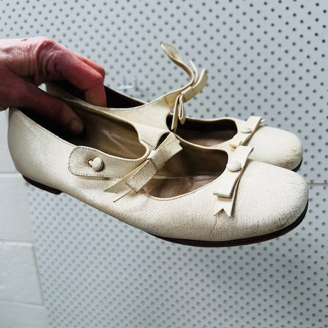 vintage / CHLOE / leather mary jane ballet flats / 36 / made in italy (3892559259918849289)