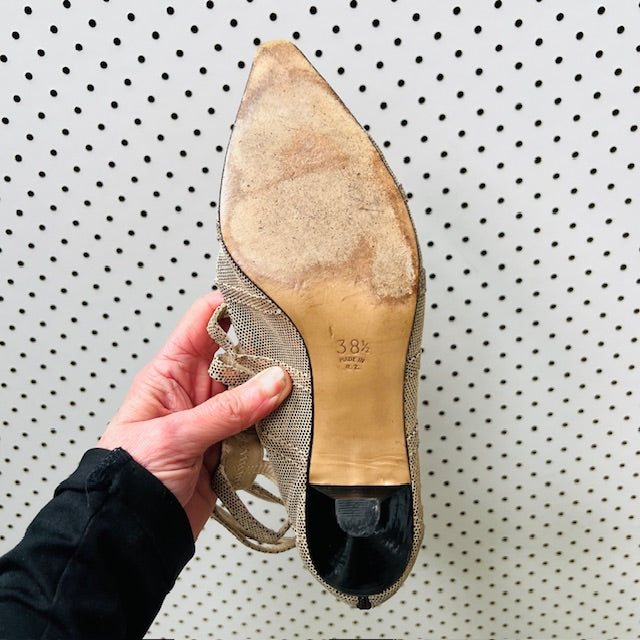 2000s nz vintage / SARAH RILEY / heels / 38.5 / made in nz (3892559303562916381)