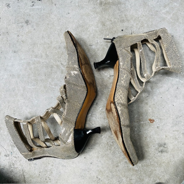 2000s nz vintage / SARAH RILEY / heels / 38.5 / made in nz (3892559305272702981)