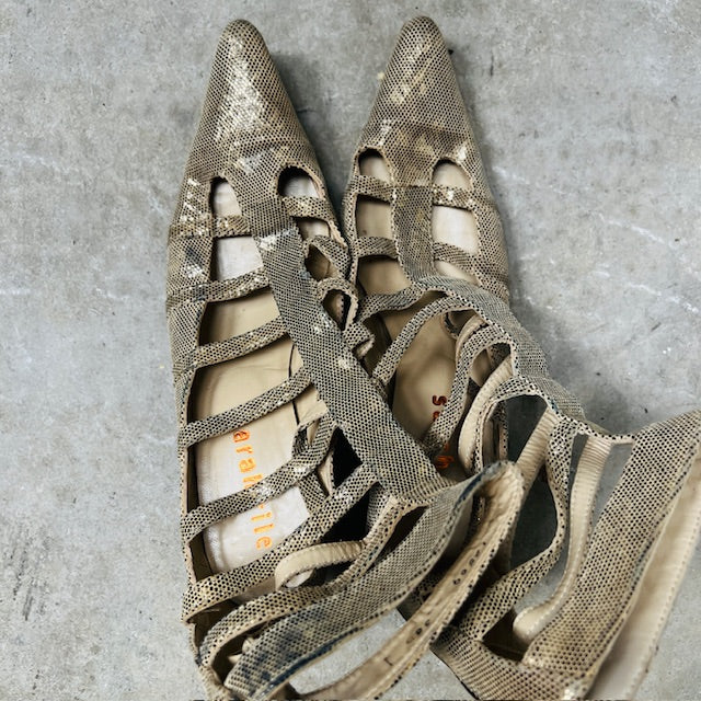 2000s nz vintage / SARAH RILEY / heels / 38.5 / made in nz (3892559307112702055)