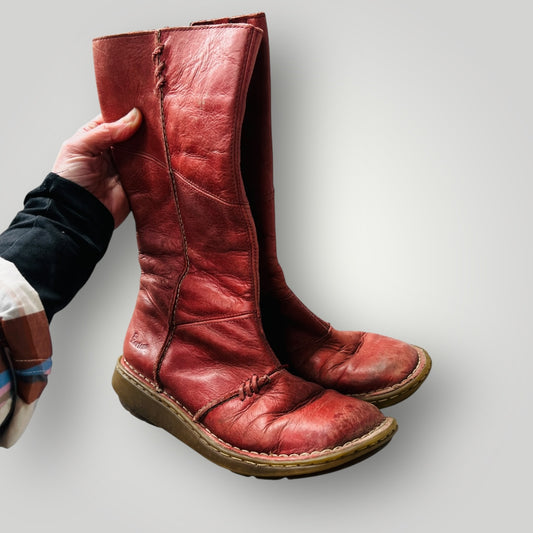 DR MARTENS / authentic wedge boots / red / 39 (3892559805803696007)