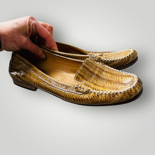 PERUZZI / italian snakeskin leather loafers / 40 / made in italy (3892559840194679713)