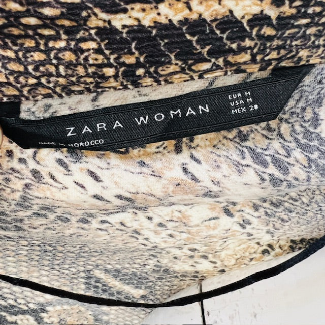 ZARA / animal print wrap dress / m (3893493184356430131)