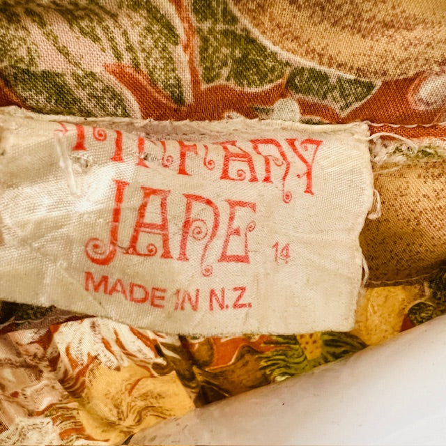 1960s nz vintage / TIFFANY JANE / floral cotton dress / s (3893493213254872773)