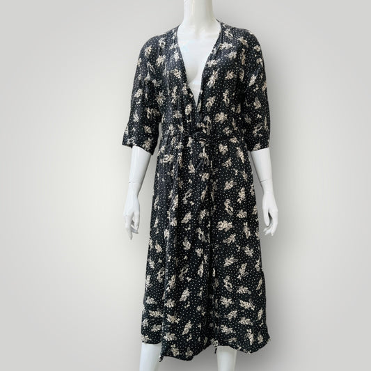 japanese / print wrap dress / studio clip / s/m (3893493592186755386)