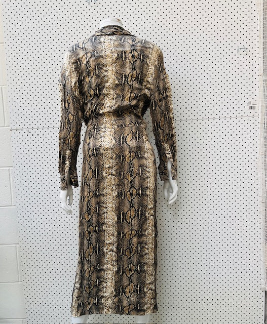 ZARA / animal print wrap dress / m (3893512618153805552)