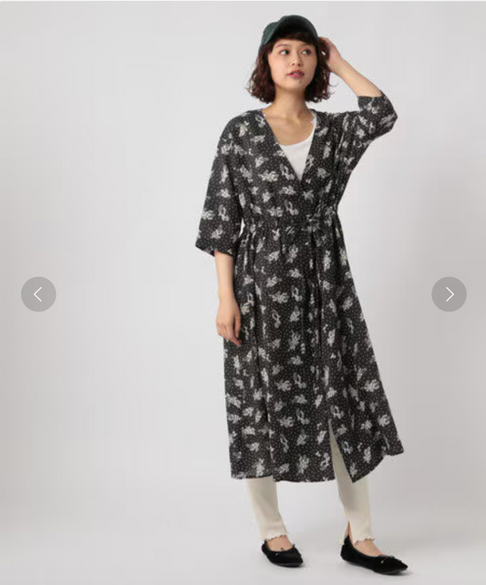 japanese / print wrap dress / studio clip / s/m (3893512879995870608)