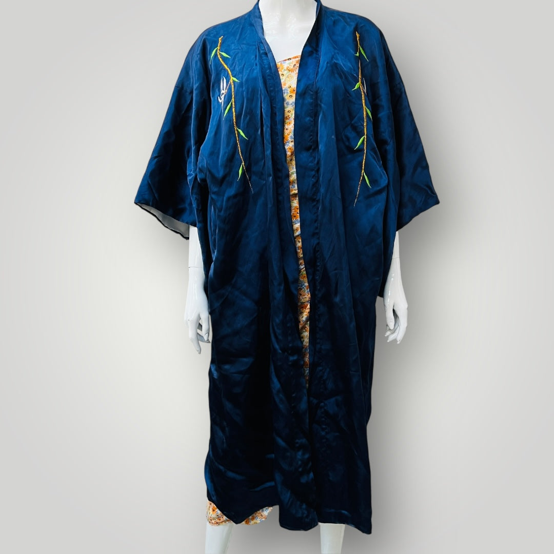 silky robe / with embroidery / m/l (3893577287405432593)