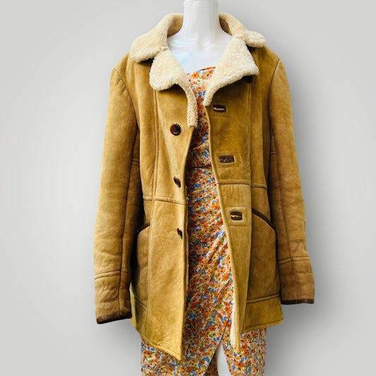 1970s nz vintage / MACALISTERS / shearling leather sheepskin jacket / 42 (3893577299705168832)