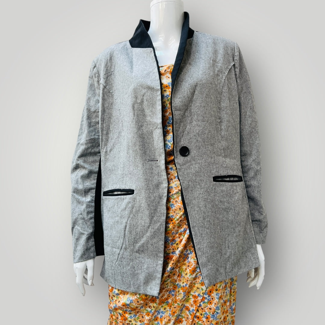 VERGE / 'jersey blazer' in grey wool / L (3893577311244777631)