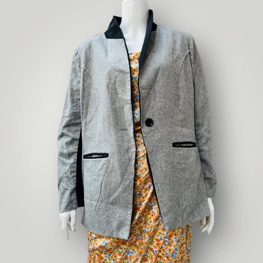 VERGE / 'jersey blazer' in grey wool / L (3893577311244777631)