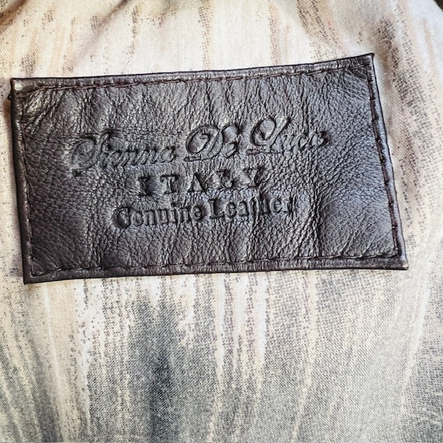 made in italy / SIENNA DE CHICO / brown leather jacket / s (3893654489716070294)