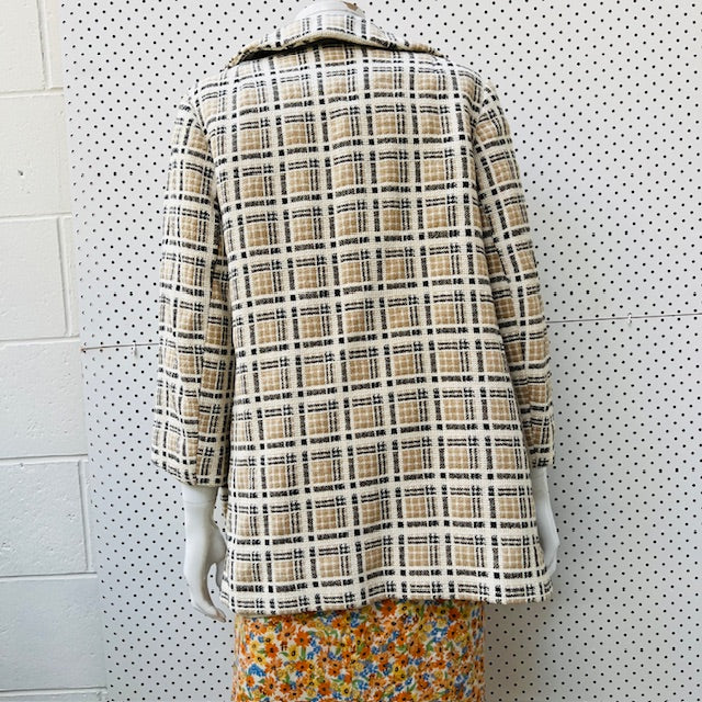 1960s nz vintage / GAINSBOROUGH / plaid wool coat / s (3893654526665349277)