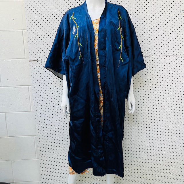 silky robe / with embroidery / m/l (3893654537515722601)