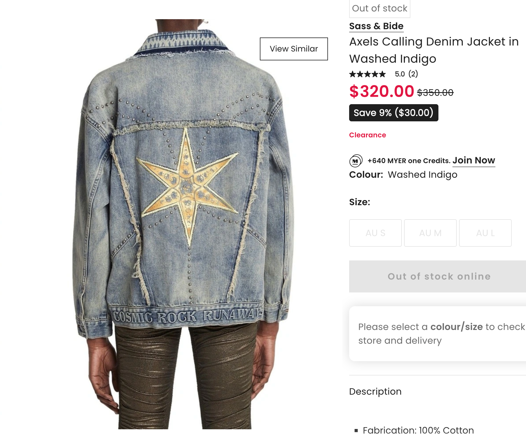 Sass & Bide / Axels Calling Denim Jacket / S (3893659114295474332)
