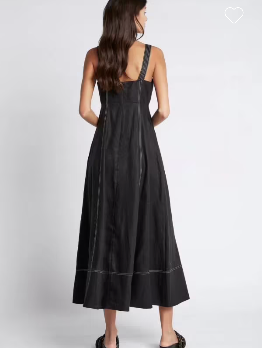 Aje / Breathless Stitch Midi Dress / black linen / 16 (3893687274642344293)