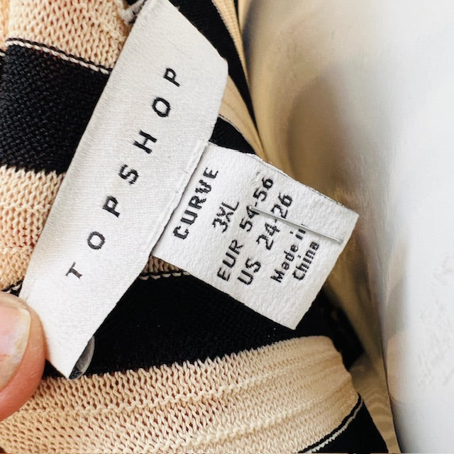 TOPSHOP / knitted stripe dress / 3xl (3893694602135135515)